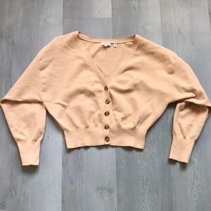 ALC WOMENS PETERS CARDIGAN PEACH DOLMAN SLEEVE CROP LARGE